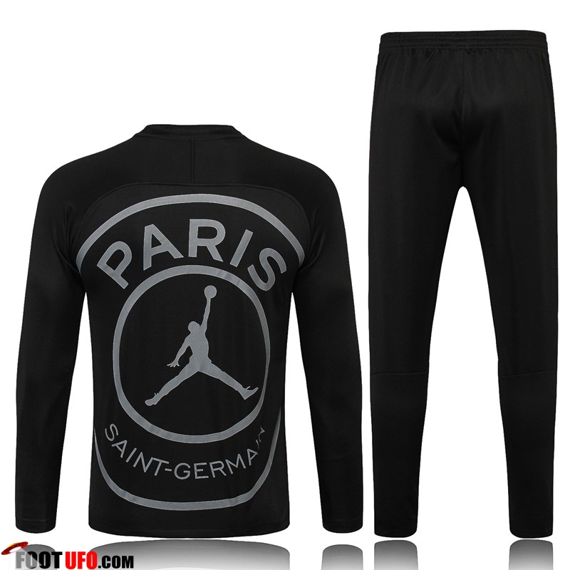 Nouveau Ensemble Survetement De Foot Jordan PSG Dore Noir 2018 19