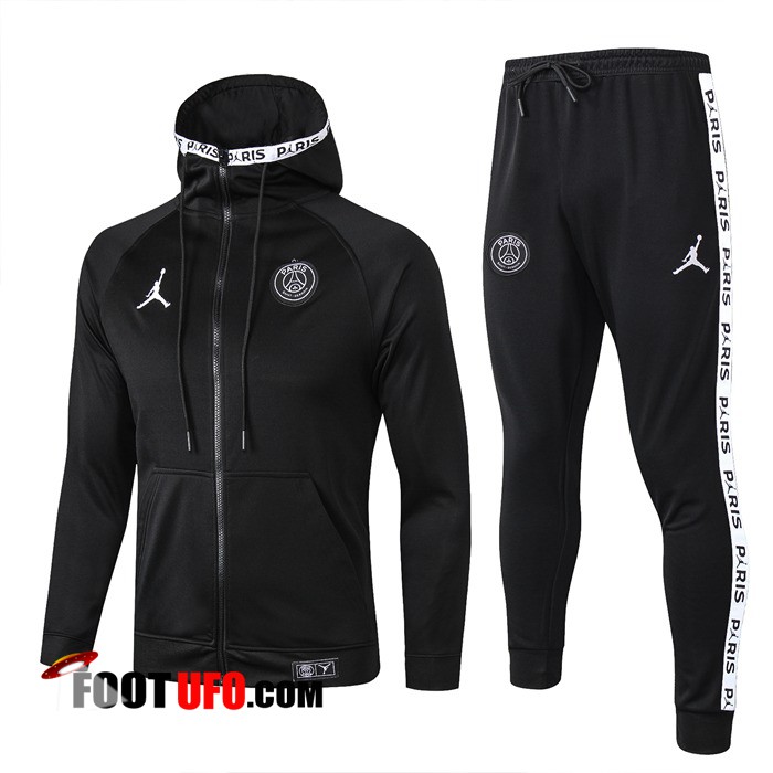 Nouveau Ensemble Veste A Capuche Survetement Foot PSG Jordan Noir 2019