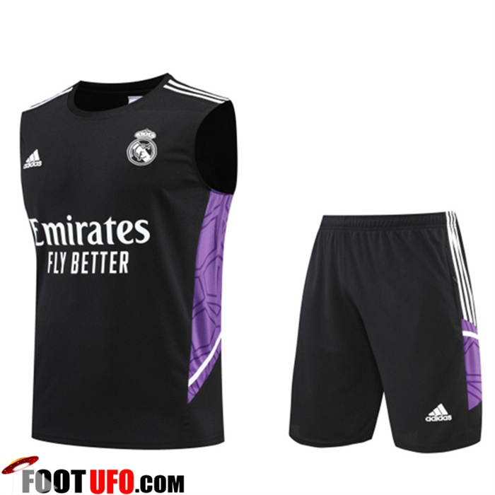 Magasin Ensemble Training Debardeur Shorts Real Madrid Noir 2022 2023