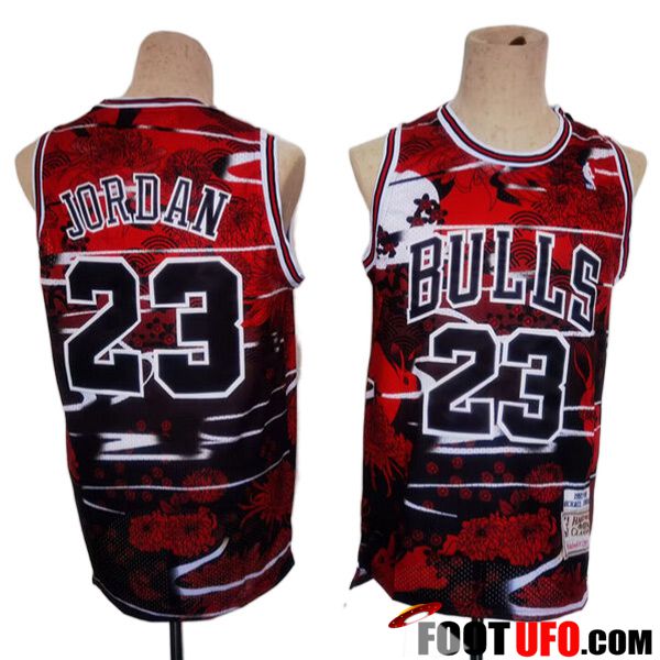 Destockage Maillot Chicago Bulls JORDAN 23 2023 24 Noir Rouge 02