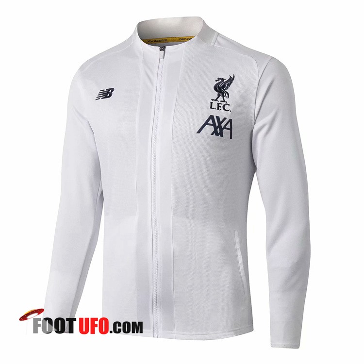 Nouveau Ensemble Survetement Foot - Veste FC Liverpool Blanc 2019/20