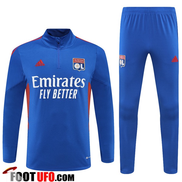 Slim Ensemble Survetement de Foot Lyon OL Bleu 2022/2023