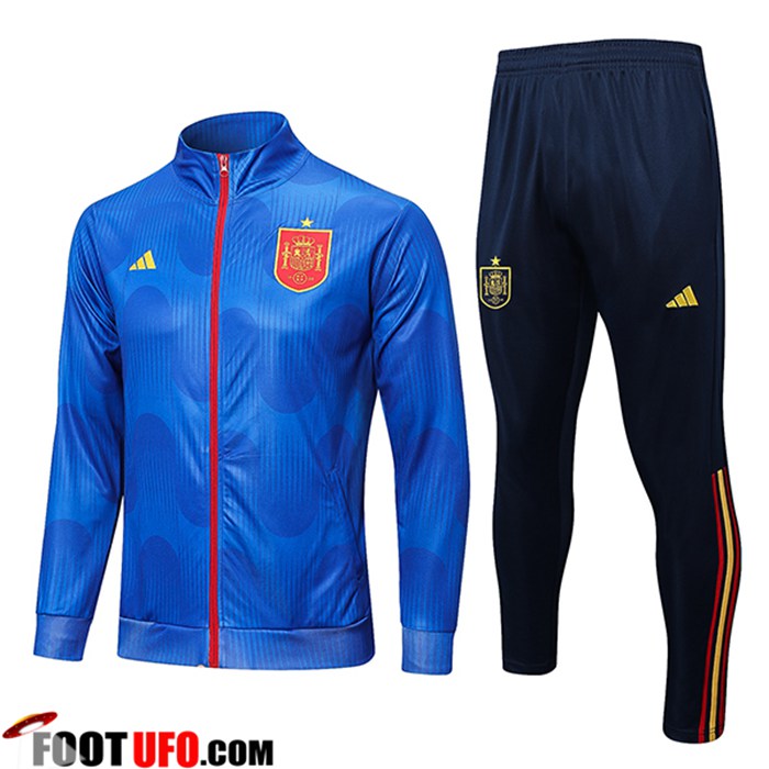 Boutique De Ensemble Survetement De Foot Veste Espagne Bleu