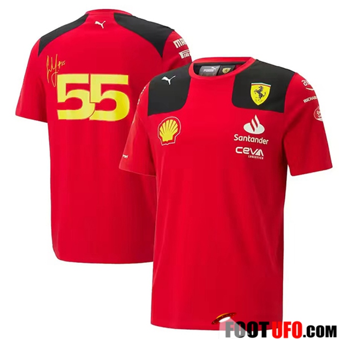 Vente T-Shirt F1 Scuderia Ferrari Team Jaune 2023