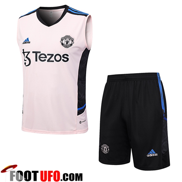 Solde Ensemble Training Debardeur + Shorts Manchester United Rose 2023/2024