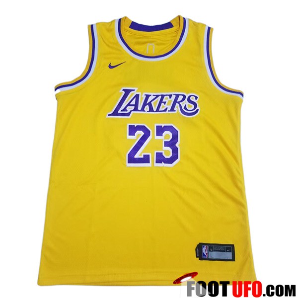 Flocage De Maillot Los Angeles Lakers (JAMES #23) 2023/24 Jaune -02